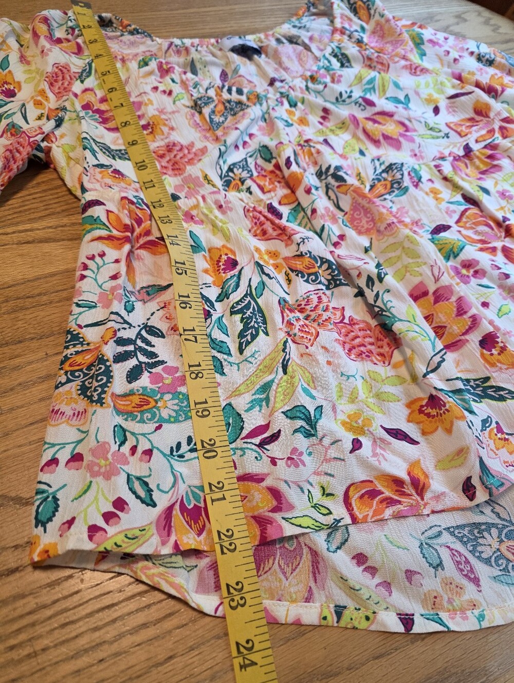 Old Navy Floral V-Neck Peasant Blouse Long Sleeve Boho Top Womens Size M - Picture 10 of 13